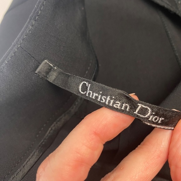 CHRISTIAN DIOR by John Galliano Black Wool Pants Made In Italy Straight Leg Sz 8 - Picture 7 of 9